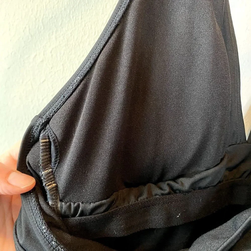 Athleta Shirrendipity Halter Tankini Top Black S
